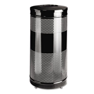 25-Gallon Receptacle; Black Receptacle; Classics Receptacle; HOWARD PRODUCTS; Open Top Receptacle; Receptacle; Recycled Receptacle; Round Open Top Receptacle; Round Receptacle; Trash Cans; UNITED RECEPTACLES; Waste; Wastebaskets; Dumpster; Kitchen Bin; Litter; Dustbin; Junk; Trash; Garbage; RCPS3ETBKPL