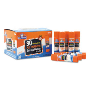 Borden; ELMERS; Extra-Strength Glue Stick; Glue; Stick; .24 oz.; 30/Pack; Elmer&apos;s Glue Sticks; Glue Pen; Glue Stick; HUNT; Clear Application; Bonding; Affixers; Hobbies; Crafts; Education; Teachers; Classroom; Art