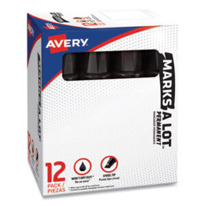 AVERY; Black Ink; Marker; Markers; Marks-A-Lot; Permanent Marker; Writing; Utensil; Arts; Crafts; Education; Schools; Classrooms; Teachers; Students; AVE24138