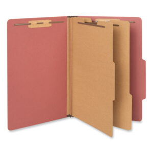 (UNV10403)UNV 10403 – Six-Section Classification Folders, Heavy-Duty Pressboard Cover, 2 Dividers, 6 Fasteners, Legal Size, Brick Red, 20/Box by UNIVERSAL OFFICE PRODUCTS (20/BX)