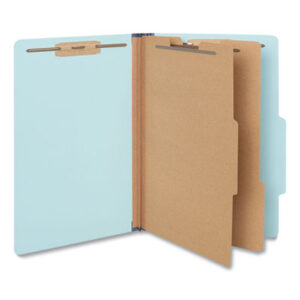 (UNV10406)UNV 10406 – Six-Section Classification Folders, Heavy-Duty Pressboard Cover, 2 Dividers, 6 Fasteners, Legal Size, Light Blue, 20/Box by UNIVERSAL OFFICE PRODUCTS (20/BX)