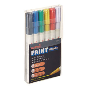 Industrial Marker; 6-Color Set; Art Marker; Art Pen; Drafting/Drawing; Fine Point; Marker; Markers; Markers & Pens; Oil-Based Paint; Opaque; Paint Marker; Pen; Permanent Marker; SANFORD; Uni-Paint Marker; Writing; Utensil; Arts; Crafts; Education; Schools; Classrooms; Teachers; Students