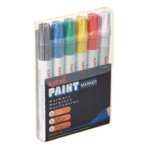 Industrial Marker; 6-Color Set; Art Marker; Art Pen; Drafting/Drawing; Marker; Markers; Markers & Pens; Medium Point; Oil-Based Paint; Opaque; Paint Marker; Pen; Permanent Marker; SANFORD; Uni-Paint Marker; Writing; Utensil; Arts; Crafts; Education; Schools; Classrooms; Teachers; Students