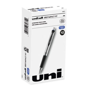 (UBC65871)UBC 65871 – 207 Impact Gel Pen, Retractable, Bold 1 mm, Blue Ink, Black/Blue Barrel by UNI (1/EA)