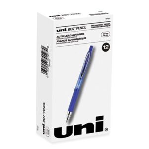 (UBC70127)UBC 70127 – 207 Mechanical Pencil, 0.7 mm, HB (#2), Black Lead, Blue Barrel, Dozen by UNI (12/DZ)