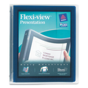 1 inch Capacity; AVERY; Binders; Display; Display Binder; Flexi-View; Navy; Presentation Binder; Presentation Book; Presentation/View; Round-Ring; View Binder; Notebooks; Rings; Portfolios; Loose-Leaf; Schools; Education; Classrooms