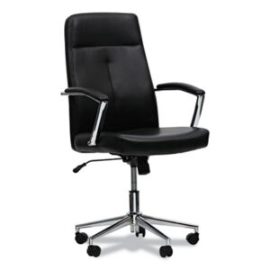 (ALEWS4116)ALE WS4116 – Leather Task Chair, Supports Up to 275 lb, 18.19" to 21.93" Seat Height, Black Seat, Black Back by ALERA (1/EA)