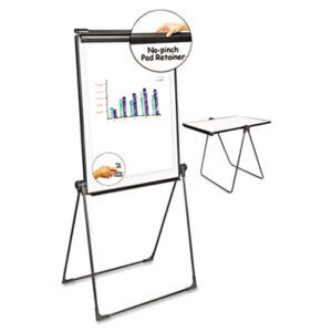 (UNV43030)UNV 43030 – Foldable Double-Sided Dry Erase Easel, Two Configurations, 29 x 41, White Surface, Black Plastic Frame by UNIVERSAL OFFICE PRODUCTS (1/EA)