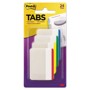 (MMM686F1)MMM 686F1 – Lined Tabs, 1/5-Cut, Assorted Colors, 2" Wide, 24/Pack by 3M/COMMERCIAL TAPE DIV. (24/PK)
