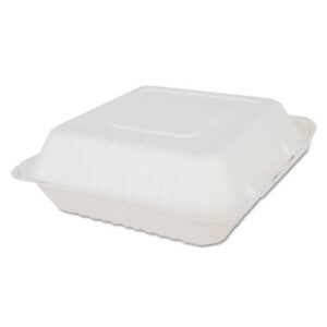 ChampWare Molded-Fiber Clamshell Containers; To-Gos; Packages; Breakrooms; Kitchens; Restaurants