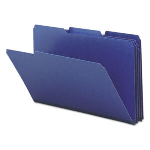 (SMD22541)SMD 22541 – Expanding Recycled Heavy Pressboard Folders, 1/3-Cut Tabs: Assorted, Legal Size, 1" Expansion, Dark Blue, 25/Box by SMEAD MANUFACTURING CO. (25/BX)