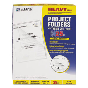 C-LINE; Clear; File Envelope; File Jacket; File Jackets; File Pocket; Filing Jacket; Folder; Jacket; Letter Size; Pocket; Pockets; Project; Project File; Project Folder; Recycled Product; Recycled Products; Transparent; Sheaths; Pouches; Casings; Holders; Storage; Files