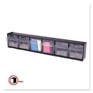6-Bin; Bin; Bin Box; Black; Boxes; DEFLECTO; Horizontal; Interlocking Storage System; Organizer; Parts Bins; Parts Organizers; Small Parts Bins; Storage; Tilt Bin; Tool; Tools; Six-Bin; Containers; Cartons; Cases; Crates; Files