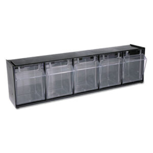 5-Bin; Bin; Bin Box; Black; Boxes; DEFLECTO; Horizontal; Interlocking Storage System; Organizer; Parts Bins; Parts Organizers; Small Parts Bins; Storage; Tilt Bin; Tool; Tools; Five-Bin; Containers; Cartons; Cases; Crates; Files