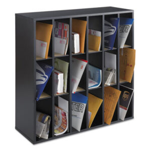 Black; Mail Sorter; Mailroom; SAFCO; Sorters; Stackable; Honeycombs; Compartments; Bins; Systems; Desktop; Subdividing