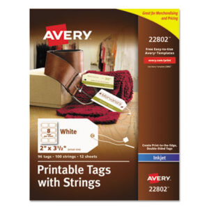 2 x 3-1/2; AVERY; Blank; Make Your Own Tags; Price Tags & Fasteners; Price/Sale; Price/Sale Tag; Price/Sale Tags; Repair Tag; Retail; Sale; Tag; Tags; Pricing; identifiers; Distinguishing; Tracking