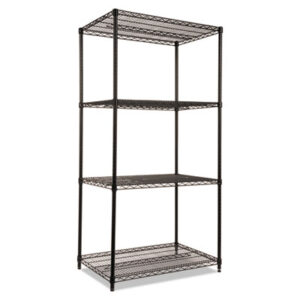 Alera; Black; Furniture; Heavy-Duty; Industrial/Commercial; Open Unit; Shelf/Shelves; Shelves; Shelving; Shelving Unit; Starter Unit; Wire; Racks; Ledges; Trestles; Books; Repisa; Wire Shelves; Wire Shelving; Wire Shelf