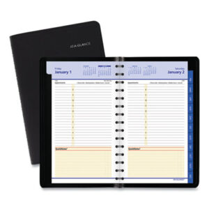 (AAG760405)AAG 760405 – QuickNotes Daily/Monthly Appointment Book, 8.5 x 5.5, Black Cover, 12-Month (Jan to Dec): 2023 by AT-A-GLANCE (1/EA)