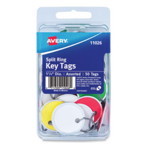 Assorted Color Key Tags; AVERY; Key Control; Key Storage & Control; Key Tags; Keys; Metal Rim Tags; Tags; Inventory-Cards; Pricing; identifiers; Distinguishing; Tracking; Retail