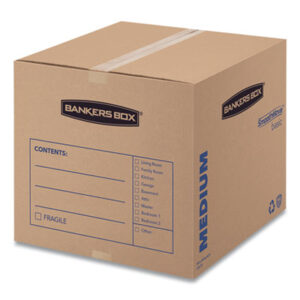 Bankers Box; Fellowes; SmoothMove; Moving Boxes; Storage Boxes; Receptacles; Containers; Cartons; Mailrooms; Shipping; Receiving