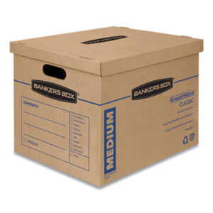 Bankers Box; Fellowes; SmoothMove; Moving Boxes; Storage Boxes; Receptacles; Containers; Cartons; Mailrooms; Shipping; Receiving