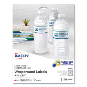 Label; Labels; Inkjet Printer; Inkjet Printer Labels; Laser Printer; Laser Printer Labels; Wraparound; Durable; Flexible; Water-Resistant; Print-to-the-Edge; Avery; Identifications; Classifications; Stickers; Shipping; Receiving; Mailrooms