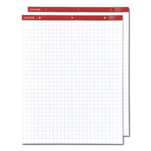 27 x 34; 3-Hole Drilled; Chart Paper; Easel; Easel Pad; Flip Chart Pad; Pads; Presentation Easel Pads; Presentations; Quad Ruled; Quadrille; Quadrille Ruled; UNIVERSAL; White; Grid; Tablets; Booklets; Schools; Education; Classrooms; Students; Universal; SPR52733