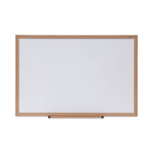 (UNV43619)UNV 43619 – Deluxe Melamine Dry Erase Board, 36 x 24, Melamine White Surface, Oak Fiberboard Frame by UNIVERSAL OFFICE PRODUCTS (1/EA)