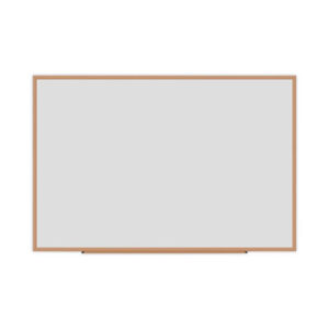 (UNV43621)UNV 43621 – Deluxe Melamine Dry Erase Board, 72 x 48, Melamine White Surface, Oak Fiberboard Frame by UNIVERSAL OFFICE PRODUCTS (1/EA)