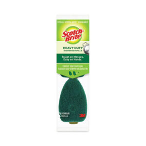 Scotch-Brite Dishwand Refills; Heavy-Duty Soap Dispensing Dishwand; Scrubber Sponge Head Refill; Dishwand Refill; Cleaning; Cleansing; Kitchens; Bathrooms; Janitorial; Jan/San; Steel; Wool