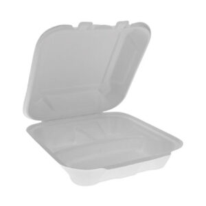 Bagasse; Hinged Food Container; Food Container; Breakrooms; Kitchens; Packages; Restaurants; To-Gos