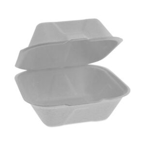 Bagasse; Hinged Food Container; Food Container; Breakrooms; Kitchens; Packages; Restaurants; To-Gos