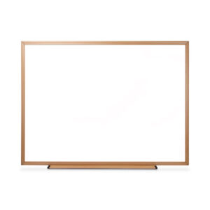 (UNV43618)UNV 43618 – Deluxe Melamine Dry Erase Board, 48 x 36, Melamine White Surface, Oak Fiberboard Frame by UNIVERSAL OFFICE PRODUCTS (1/EA)