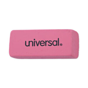 (UNV55120)UNV 55120 – Bevel Block Erasers, For Pencil Marks, Slanted-Edge Rectangular Block, Large, Pink, 20/Pack by UNIVERSAL OFFICE PRODUCTS (20/PK)