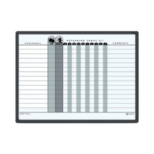 24w x 18h; Board; Boards; Boards & Accessories; Employee; Gray Board; In/Out; In/Out Board; Locator; Locator/Tracking Board; Magnetic In/Out Board; Magnetic Letter; Magnetic Letter Board; Personnel; Porcelain Board; Porcelain-on-Steel; QUARTET; Radius Steel Frame; Scheduling; Scheduling Board; Scheduling Boards & Accessories; Sign; Tracking/Locator Board; Classrooms; Schools; Education; Meeting-Rooms; Teachers