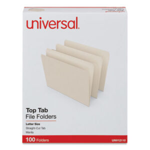 File Folders; Folders; Letter Size; Manila; Recycled Product; Single-Ply Tab; Straight Cut Tab; Top Tab; UNIVERSAL; Manilla; Sleeves; Sheaths; Shells; Ordering; Storage; Files; SPRSP111; BSN43565