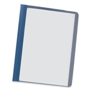 (UNV56138)UNV 56138 – Clear Front Report Covers with Fasteners, Three-Prong Fastener, 0.5" Capacity,  8.5 x 11, Clear/Dark Blue, 25/Box by UNIVERSAL OFFICE PRODUCTS (25/BX)
