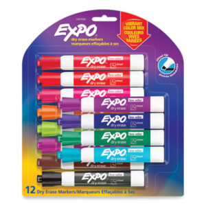 (SAN1927525)SAN 1927525 – Low Odor Dry Erase Vibrant Color Markers, Broad Chisel Tip, Assorted Colors, 12/Set by SANFORD (12/ST)