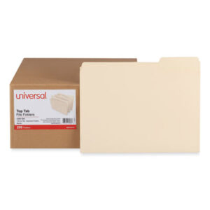 (UNV18103)UNV 18103 – Top Tab File Folders, 1/3-Cut Tabs: Assorted, Letter Size, 0.75" Expansion, Manila, 250/Box by UNIVERSAL OFFICE PRODUCTS (250/CT)