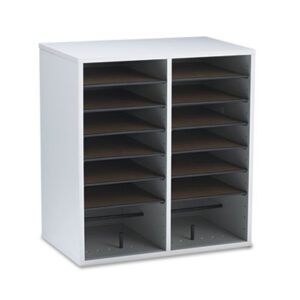 16 Compartments; Cabinet; CD; Form; Gray; Letter Size; Literature; Literature Centers; Literature Organizer; Mail Sorter; Organizer; SAFCO; Sorter; Honeycombs; Compartments; Bins; Systems; Desktop; Subdividing