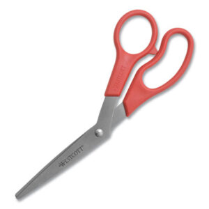 (ACM10703)ACM 10703 – Value Line Stainless Steel Shears, 8" Long, 3.5" Cut Length, Red Offset Handle by ACME UNITED CORPORATION (1/EA)