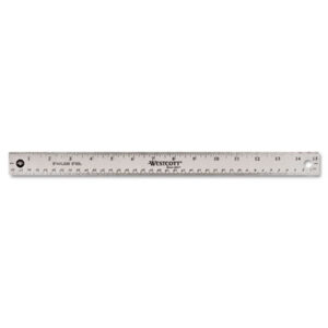 1/16" Scale; 15" Long; ACME UNITED; Cork Back; Metric Ruler; Ruler; Rulers; Stainless Steel; WESTCOTT; Westcott Rulers; Measurements; Tools; Mathematics; Schools; Education; Teachers; Students; Length; Measuring Device