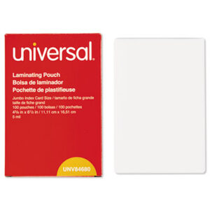 (UNV84680)UNV 84680 – Laminating Pouches, 5 mil, 6.5" x 4.38", Gloss Clear, 100/Box by UNIVERSAL OFFICE PRODUCTS (100/BX)