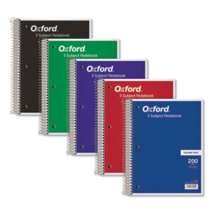 (TOP65581)TOP 65581 – Coil-Lock Wirebound Notebook, 3-Hole Punched, 5-Subject, Medium/College Rule, Randomly Assorted Covers, (200) 11 x 8.5 Sheets by TOPS BUSINESS FORMS (1/EA)