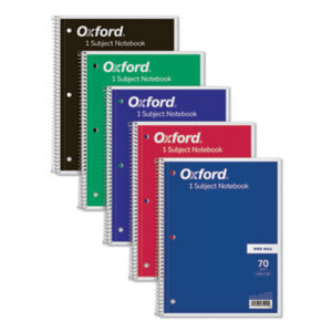 (TOP65000)TOP 65000 – Coil-Lock Wirebound Notebooks, 3-Hole Punched, 1-Subject, Wide/Legal Rule, Randomly Assorted Covers, (70) 10.5 x 8 Sheets by TOPS BUSINESS FORMS (1/EA)