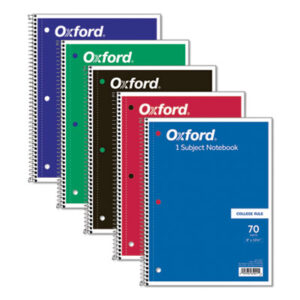 (TOP65021)TOP 65021 – Coil-Lock Wirebound Notebooks, 3-Hole Punched, 1-Subject, Medium/College Rule, Randomly Assorted Covers, (70) 10.5 x 8 Sheets by TOPS BUSINESS FORMS (1/EA)