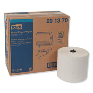 (TRK291370)TRK 291370 – Basic Paper Wiper Roll Towel, 1-Ply, 7.68" x 1,150 ft, White, 4 Rolls/Carton by ESSITY (4/CT)