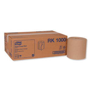(TRKRK1000)TRK RK1000 – Hardwound Roll Towel, 1-Ply, 7.88" x 1,000 ft, Natural, 6 Rolls/Carton by ESSITY (6/CT)