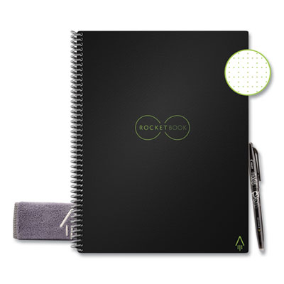 (RKBLRCAFR)RKB LRCAFR – Core Smart Notebook, Dotted Rule, Black Cover, (16) 11 x 8.5 Sheets by ROCKETBOOK (1/EA)