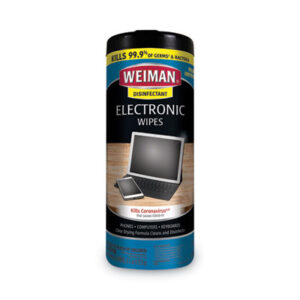 (WMN93ACT)WMN 93ACT – E-tronic Wipes, 1-Ply, 7 x 8, White, 30/Canister, 4 Canisters/Carton by WEIMAN (4/CT)
